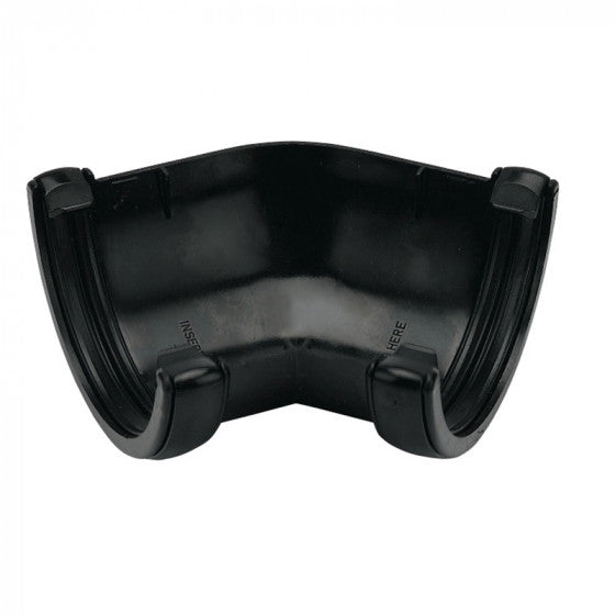 Floplast Half Round Black Gutter 135Deg Corner