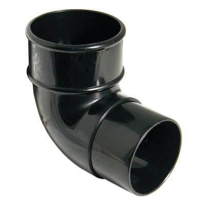 Floplast 68mm Round Black Downpipe Bend-92.5 degree