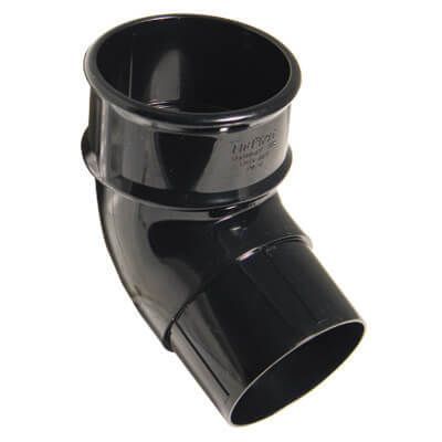 Floplast 68mm Round Black Downpipe Bend-112.5 degree