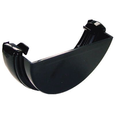 Floplast Half Round Black Gutter External Stopend