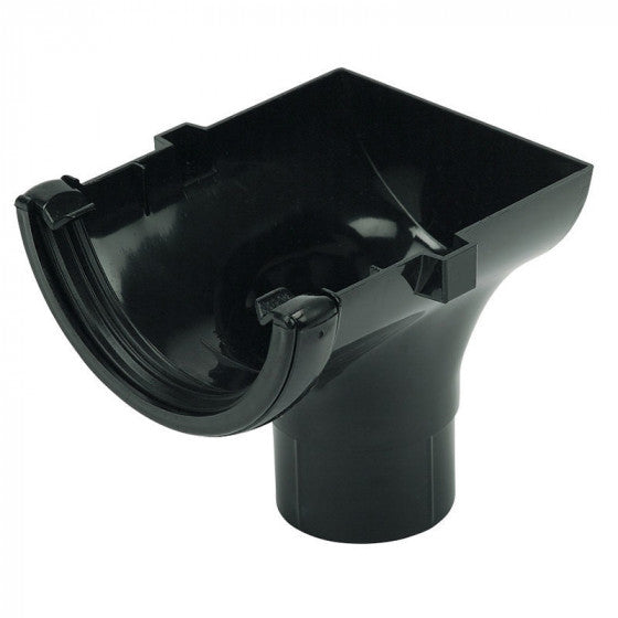 Floplast Half Round Black Gutter Stopend Outlet