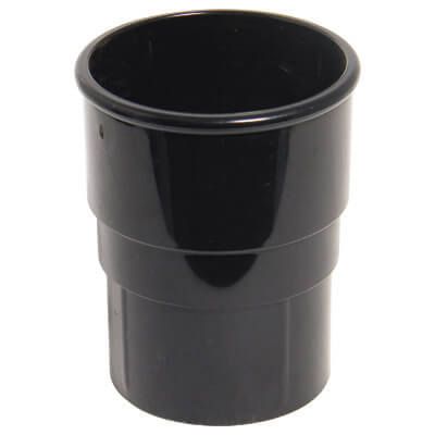 Floplast 68mm Round Black Downpipe Connector