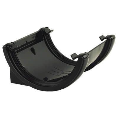 Floplast Half Round Black Gutter Union
