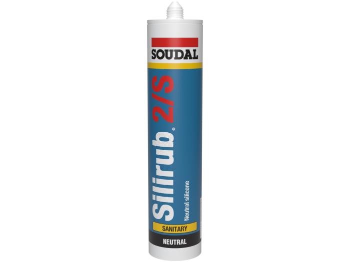 Soudal Silirub 2S Low Modulus Sanitary Silicone - Brilliant White - 300ml